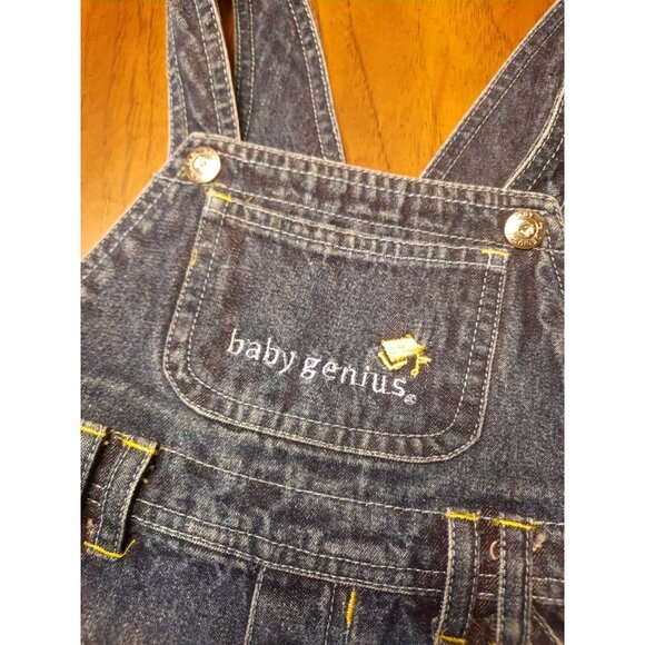 Vintage Baby Genius Denim Overalls w/Shirt 18 Months Embroidered Puppy Alligator - Picture 12 of 16